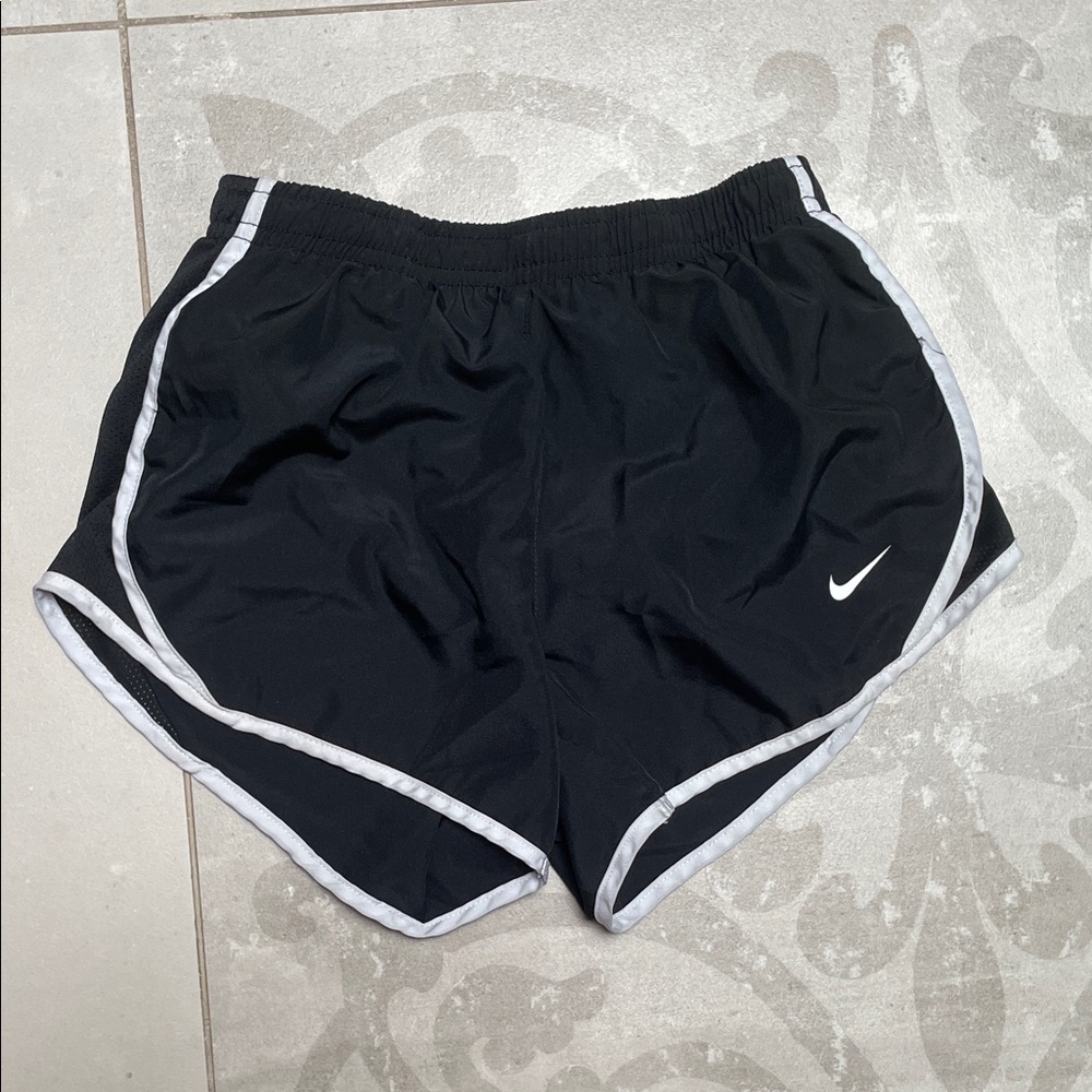 Nike Women's Black and White Athletic Shorts